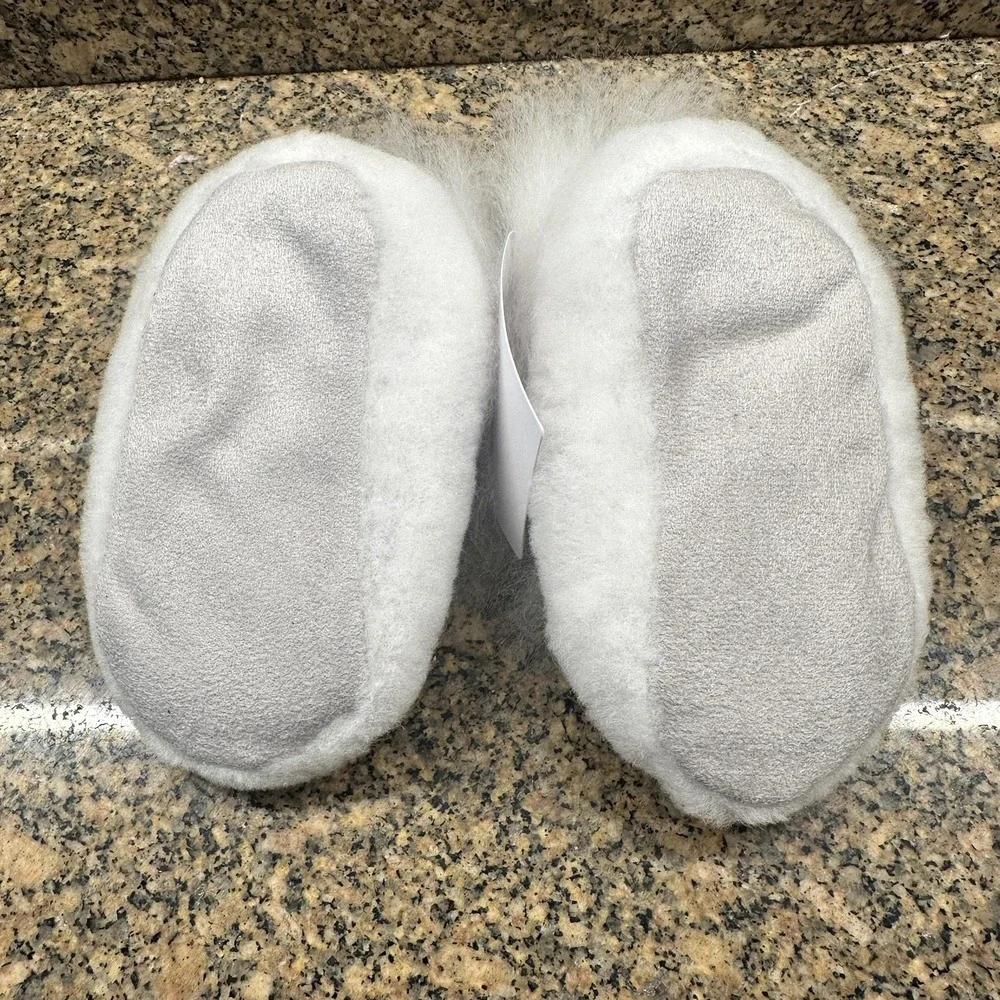 RH Baby & Child Slippers Baby Toddler 24 Month White Luxe Alpaca Shearling Lined